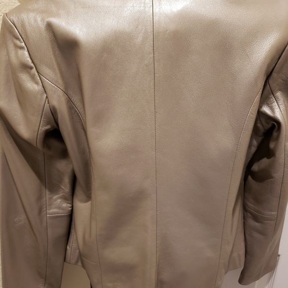 Leather-Brisha Champange Colored Jacket Sz Sm - Picture 5 of 8